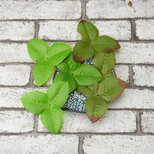 New 100pcs 8cm Realistic Green Artificial Flower Leaves Torus For Wedding Decoration Garland Rose Foliage Floristry Craft Flower