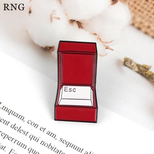 RNG red keyboard ESC key computer key game machine personality like playing computer Metal Enamel Pin Collection Lapel Pin gift