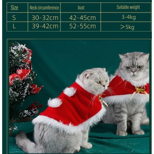Cat Christmas Costume Christmas Cat Cape Cat Cloak Pet Clothes for Christmas Clothes Short Plush Puppy Cute Dressing Up Coat