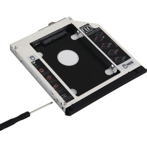 With Bezel Front Cover + Bracket 2nd SATA 3.0 2.5" Hard Drive HDD SSD Optical Caddy Frame Tray for HP EliteBook 8560p 8570p