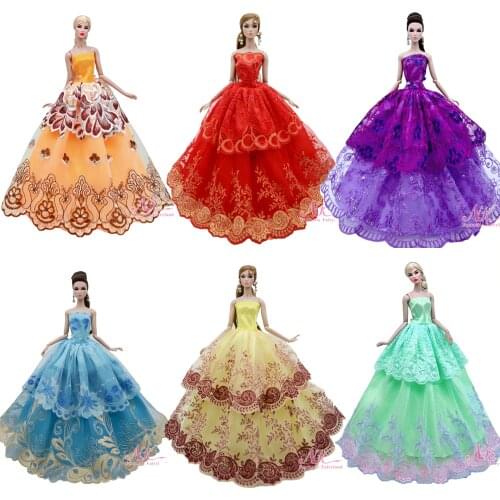 NK One Pcs 2020 Princess Wedding Dress Noble Party Gown For Barbie Doll Fashion Design Outfit Best Gift For Girl' Doll JJ