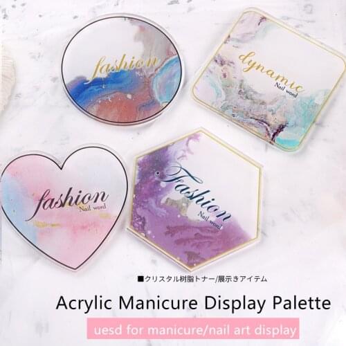 TSZS 1Pcs/lot Japenese Acrylic Marble pattern Palette Nail Art Tools Polish Display Nail Gel Painting Tray Nail Supplier