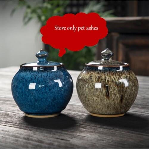Urn pet death home burial cinerary ashes memorial cat dog paradise animal put at home coffin ceramic cremation