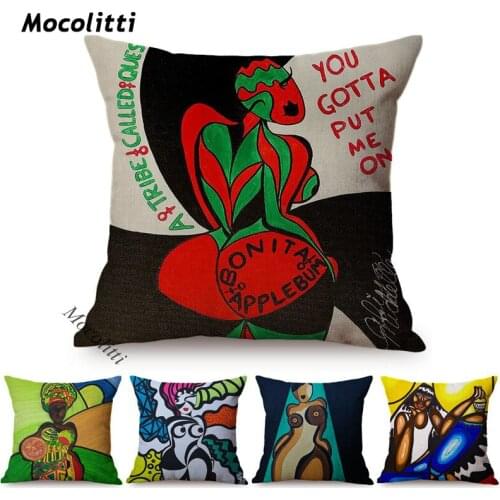 Funny Abstract Sexy Oil Painting Art Sofa Throw Pillow Case Euro Bar Gallery Chair Decoration Cotton Linen Square Cushions Cover