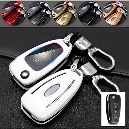 Carbon Fiber ABS Remote Car Key Case Protector Cover For Ford Ranger C-Max S-Max Focus Galaxy Mondeo S-Max 3 Button key