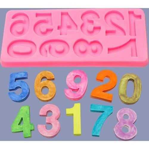 0-9 Digital Combination Turn Sugar Silicone Mold Digital Cake Mold DIY Chocolate Baking Tool