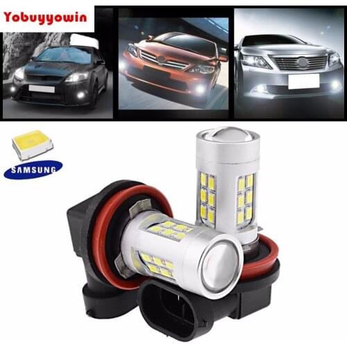 2X 21W 6000K H8 H9 H11 Samsung Chip 2835-SMD LED DRL Fog Light Bulb