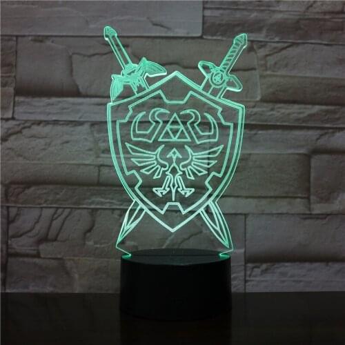 The Legend of Zeldass 3D Night Light Table Lamp Anime Game of the Wild Visual Illusion 3d Led Sword Carry 2373