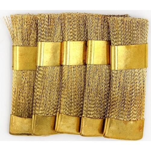 5pcs Dental Copper Brush Teeth Tools Brass Wire Cleaning Brush For Clean Nail Drill Bit Burs Teeth Whitening Cleaning Material
