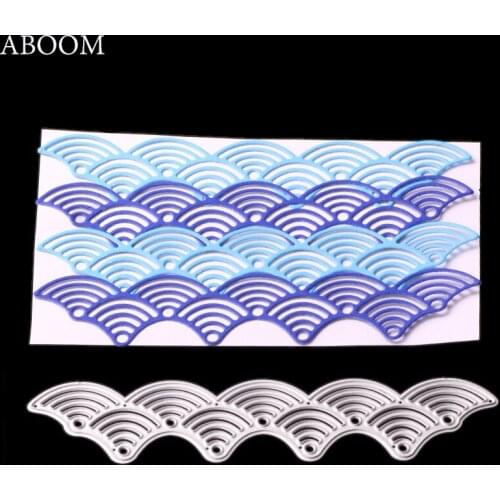ABOOM Wave Lace Edge Background Metal Carbon Steel Die Cut Embossing Stencils Scrapbooking Album Photo Decoration Die Cut Dies