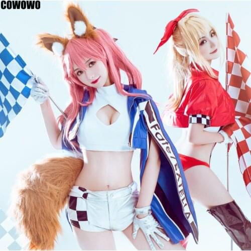 Anime! Fate/Grand Order FGO Nero Tamamo no Mae Racing Suit Lovely Sexy Uniform Cosplay Costume Halloween Outfit Free Shipping