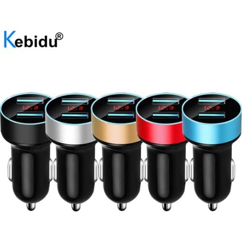 3.1A Car Charger LED Display Fast Charging Dual USB Phone Charger Voltmeter for Xiaomi Samsung Mobile Phone Adapter