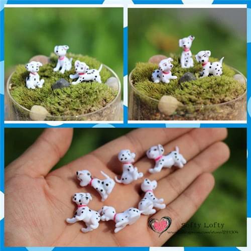 Free shipping Dalmatian Dogs Mini Figures 6pcs/lot PVC toys pet Succulent plant cake car party office home decoration kids gifts