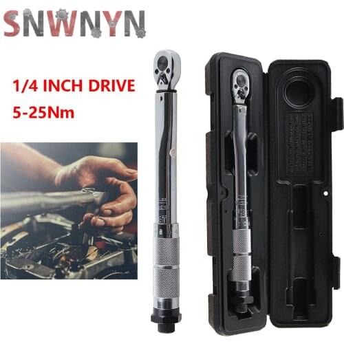 Torque Wrench Bike 1/4 Square Drive 5-25Nm Two-way Precise Ratchet Wrench Repair Spanner Key Hand Tools