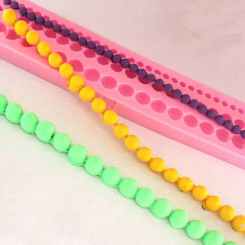 DIY Cute Pearl String Beads Mold Silicone Fondant Cake Tools Sugar Chocolate Decoration Baking Mould Kitchen Accessories TUE88