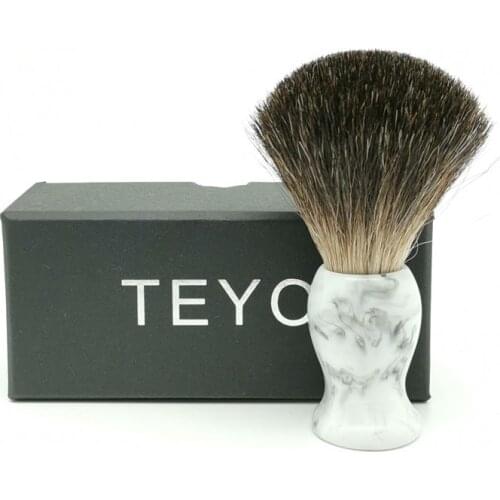TEYO Landscape Pattern Resin Handle Black Badger Shaving Brush Perfect For Shave Cream Tools