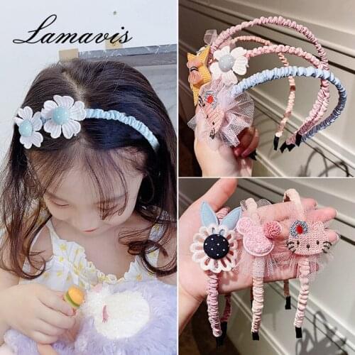 3 Pcs Set Little Girls Fabric Woolen Yarn Lace Does Not Hurt The Hair Band ChildrenS Cute Pressing Hair Headband