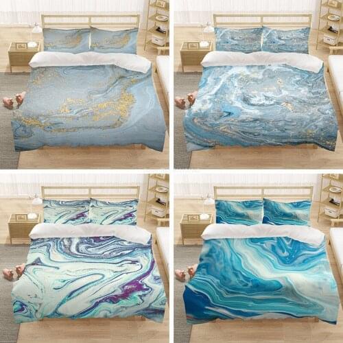 3D Printed Bedding Set Stylish Marbled Down Quilt Cover Pillowcase Bedding Adult Children Bedroom Home Textile