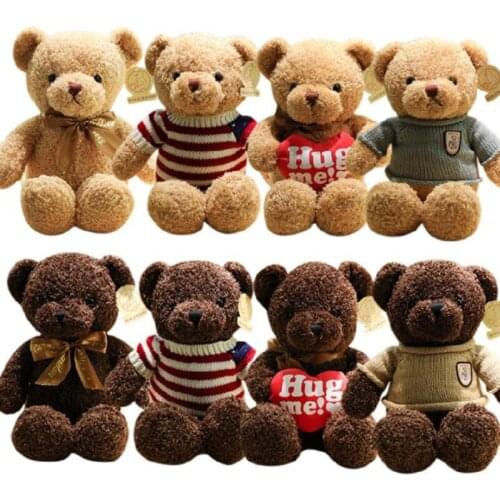 Creative plush toy lovely teddy bear plush toy sweater bear soft doll kids' toy birthday gift h2558