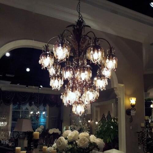 American Country Living Room Restaurant Chandelier Lighting Engineering Decoration Exhibition Hall Crystal Large Chandeliers