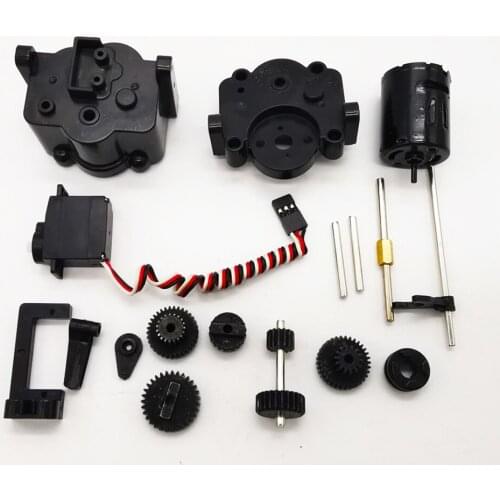 Metal Speed Change Gear Box Upgrade Gears w/ 370 Motor for WPL B1 B24 B16 B36 C24 1/16 RC Car DIY Modification Parts for MN JJRC