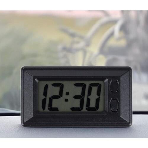 Mini Car Dashboard Clock Ultra-thin LCD Digital Display Vehicle Clock With Battery Auto Eletronic Watch Car Accessories
