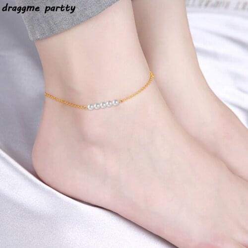 Fashion Women Multilayers Adjustable Anklet Bracelet New Vintage Chain Pearl Anklet Anklets For On Leg Foot Beach Jewelry