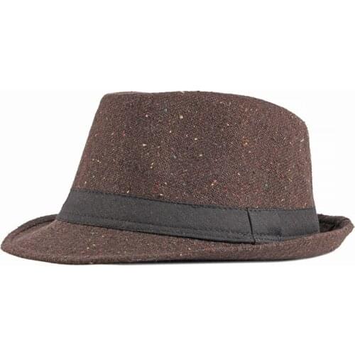 Men Autumn Winter Hat Vintage Fedoras Casual Trilby Derby Hat Male Black Band Retro Jazz Hat Fashion Fedora Hats for Men CL144