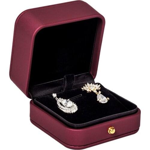 The New Listing 3 Colors High-end Diamond Ring Wedding Creative Pendant And Packaging PU Leather Box For Jewellery Display