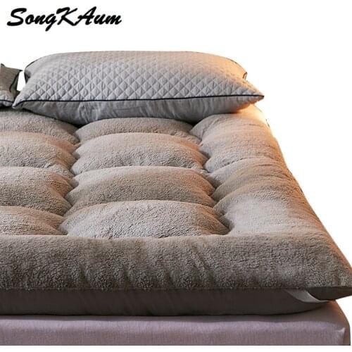 New Wool-Like Polyester Fibre Tatami Student Dormitory Foldable Single MattressHostel Bedspread Bed Pad