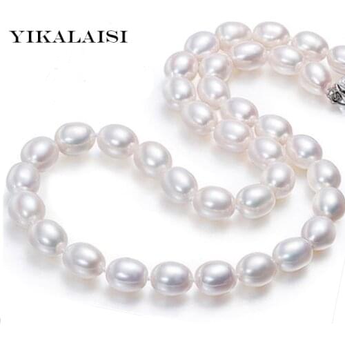 YIKALAISI 925 sterling Silver jewelry Classic Drop Water natural pearl choker necklace for women fashion Four Length