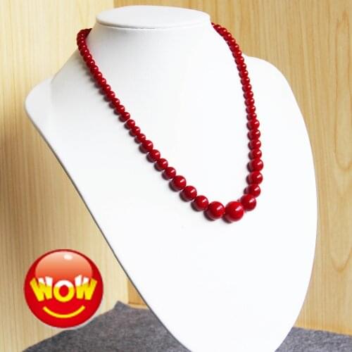 6-14mm Natural Gifts Imitation Red Pearl Necklace Women Girls Gifts Beads Natural Stone 18inch DIY Fashion Jewelry Making Design