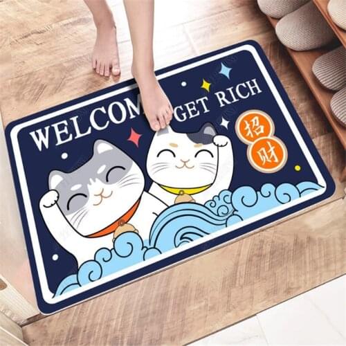 Iman Cartoon Toilet Absorbant Mat Carpet Household Mat Door Mat Toilet Non-slip Mat Bathroom Floor Mat Living Room Rug