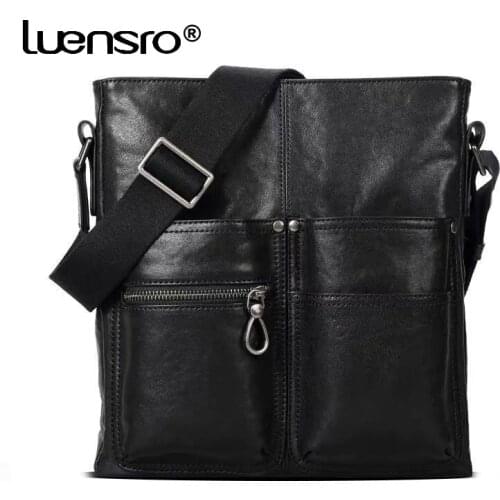 Casual Genuine Leather Messenger Bags Mens Bag For Men Small Flap Mens Crossbody Bag Shoulder Male Crossbody Bag Luxury