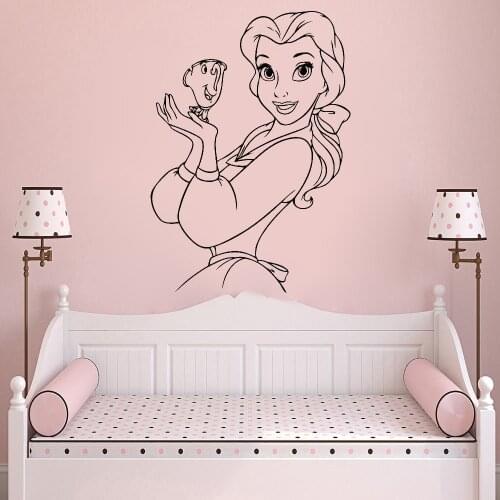 Princess Beauty Cartoon Wall Decal Vinyl Girls Bedroom Nursery Wall Stickers Removable Home Decation Z347