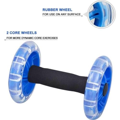 2Pcs Double Wheeled Home Gym Exercise Fitness Abdominal Muscle Roller Wheel Trainer anti-slip lightweight workout Equipment nice