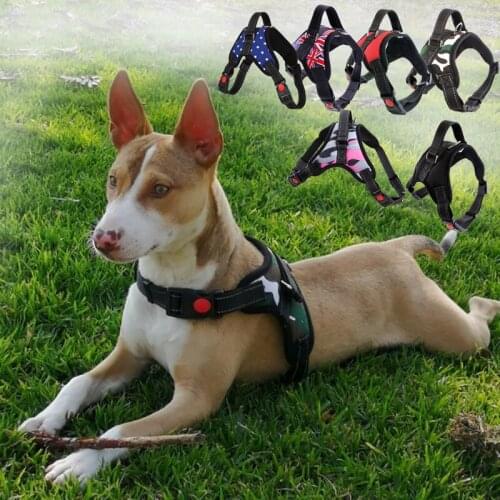Pets Dog Harness Collar Leash Vest Reflective Tape Breathable Mesh Pet Dogs Leash Harness Dog Collar for Medium Big Puppy 4 Size