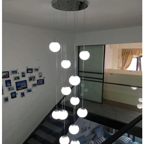 Led decoration lighting fixture glass pendant lamp led staircase lighting spiral pendant light fixture lamp round pendant lamps