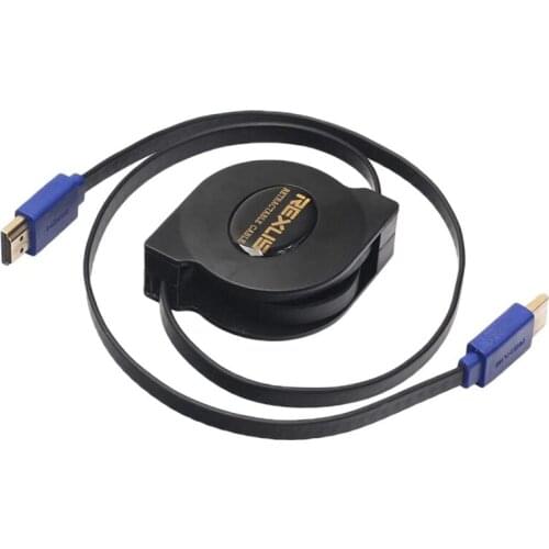 REXLIS HDMI Retractable Cable,1.8M Portable 3D Speed HDMI Retractable Cable V1.4 High Speed HDTV 1080P Cable