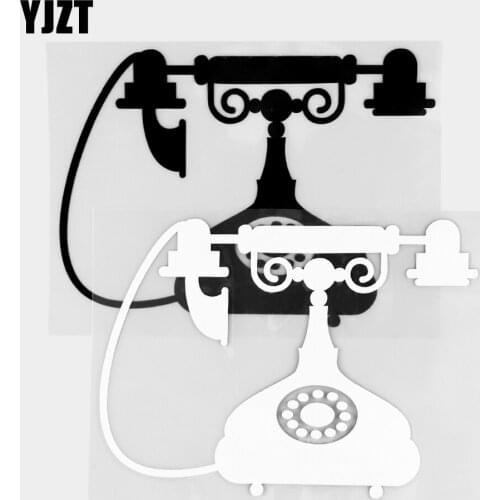 YJZT 14.7×10.7CM Telephone Fashion Decoration Car Stickers Personalized Vinyl Decals Black / Silver 20D-0309