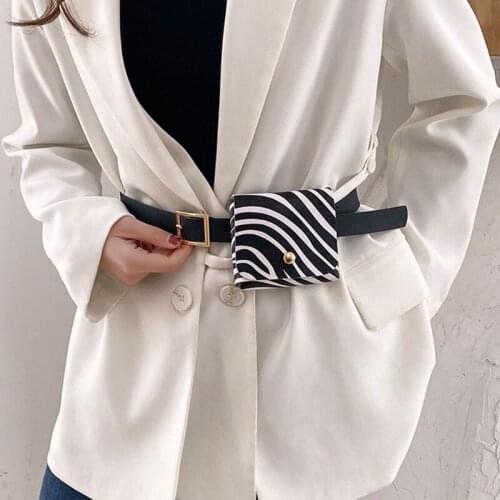 Women Girls PU Leather Fanny Pack Casual Waist Bag Classic Cell Phone Pocket Travel Pouch with Removable Belt