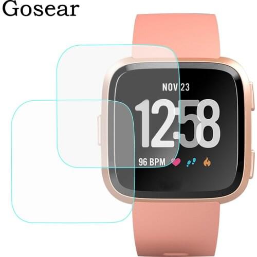 Gosear 2 PCS Full Cover High Definition Temper Glass Watch Screen Protector Film For Fitbit Versa Smart Watch Accessories Gadget