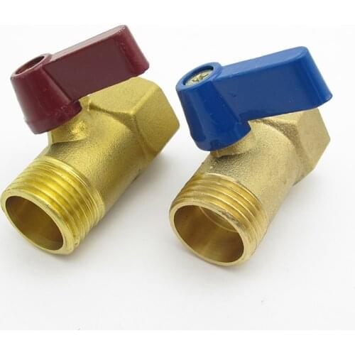 1/2" BSP Male x 1/2" BSP Female Thread Two Way Brass Shut Off Mini Ball Valve For Oil Water Air