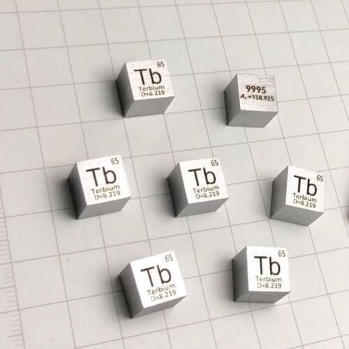 10mm Tb≥99.95% Terbium Tb Cube Periodic Table Of Elements Cube Hand Made Science Educational DIY Crafts Display