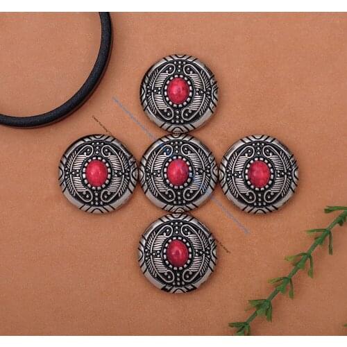 10PCS 30MM SLIVER FLORAL FEATHER CARVED TURQUOISE LEATHERCRAFT CONCHOS SPUR STRAPS BELT WESTERN SADDLE TACKS DECOR