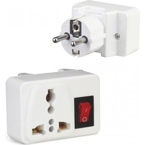 2PCS EU/UK Plug Travel Socket Universal Electric Plug With On/Off Switch International Travel Charger Power Socket Adapter