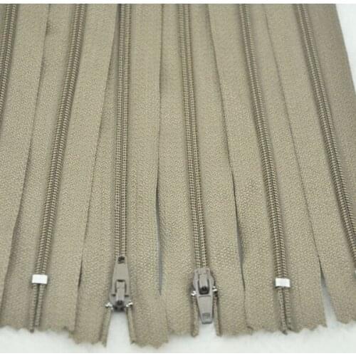 20pcs Liht Brown Color Nylon Coil Zippers Tailor Sewing Tools Craft 9 Inch