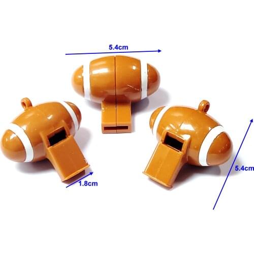 3 pc Brown Rugby Whistle Noise Maker Children Kids Christmas Party Favors Pinata Bag Filler Football Ball Fan Club School Gift