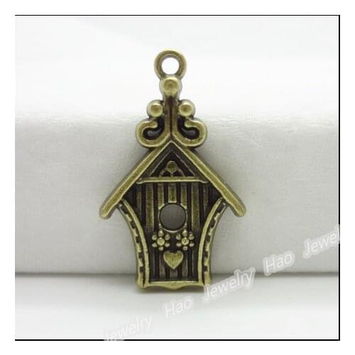 30pcs Vintage Charms House Pendant Antique bronze Fit Bracelets Necklace DIY Metal Jewelry Making