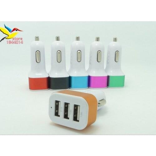 4.1A 12V 3usb 3 USB Port Car Charger Adapter For iPhone 7 5 S 6 Samsung S4 S5 s6 s7 edge Phone Colorful durable Universal 300 p